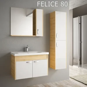Bathroom Furniture + Sink + Mirror -Felice80