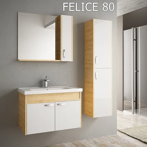 Bathroom Furniture + Sink + Mirror -Felice80