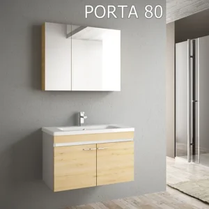 Bathroom Furniture + Sink + Mirror -Porta80