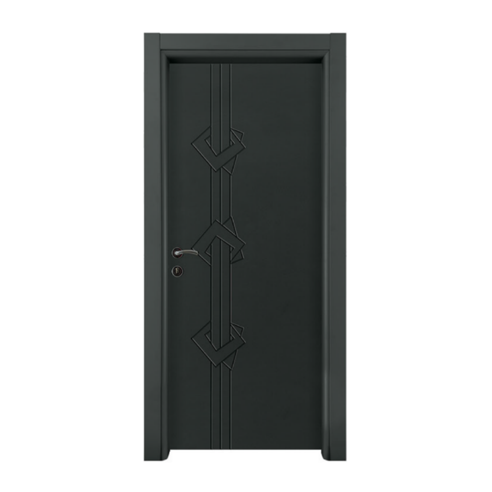 Elegant black Lotus interior door with a sleek, modern design.