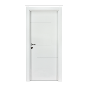 Yeni Dünya Interior Door - Modern Walnut Door with Circular Design Elements