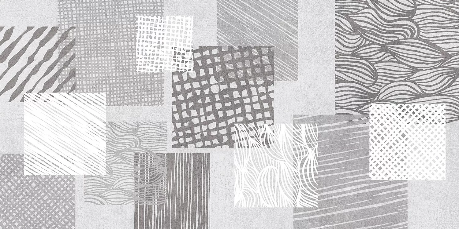 Assorted collection of ceramic tiles in various designs and textures