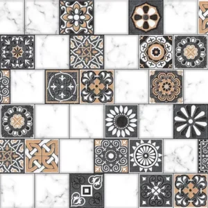 Assorted collection of ceramic tiles in various designs and textures