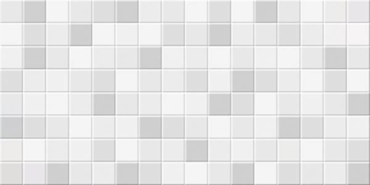 Geometric mosaic of grey scale ceramic tiles in checkered pattern
