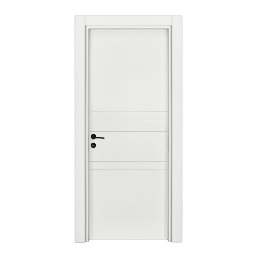 Contemporary VBG Lake white interior door featuring a minimalist design with horizontal lines.