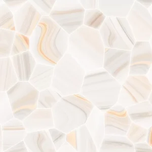 Elegant beige hexagonal ceramic tiles with subtle marbling