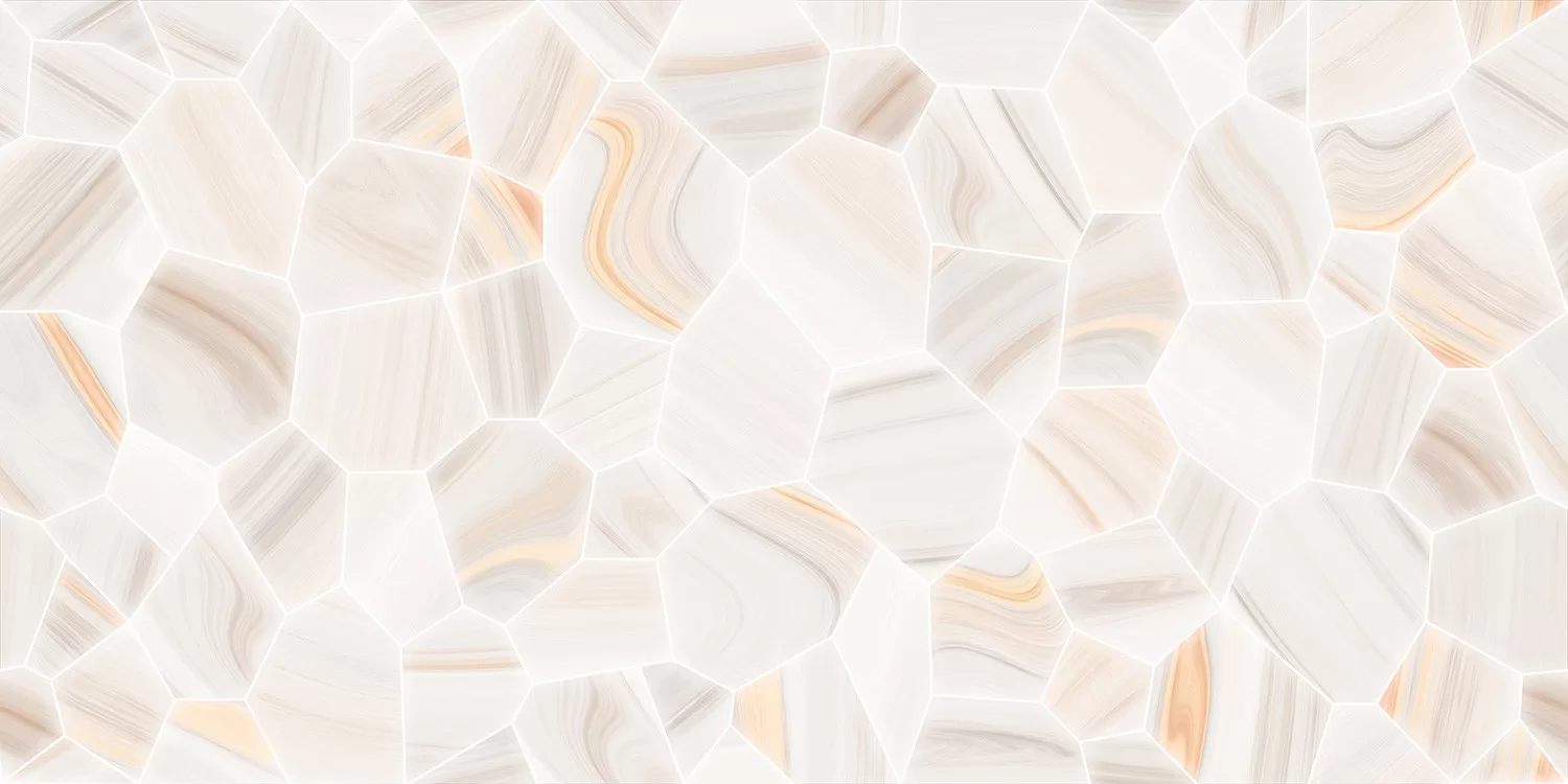 Elegant beige hexagonal ceramic tiles with subtle marbling