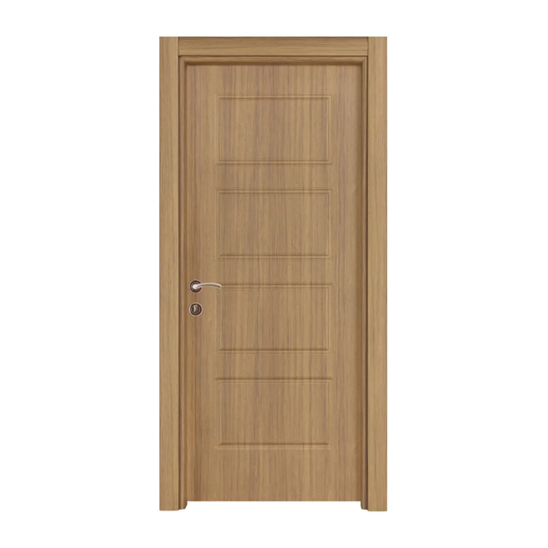 A wooden EFES interior door featuring a series of horizontal panel designs.