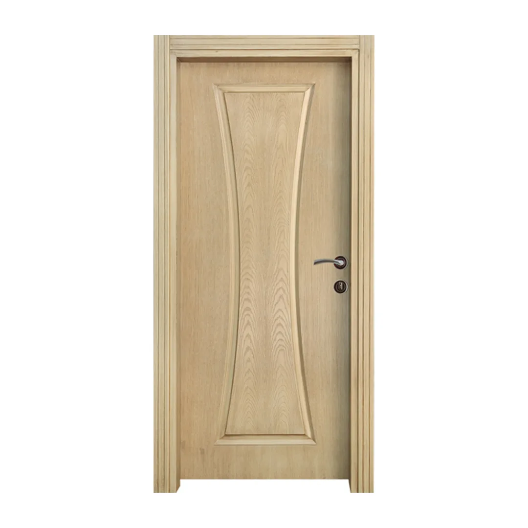 Kum Saati wooden interior door showcasing a unique hourglass design, natural wood grain texture, suitable for enhancing both traditional and modern home interiors.