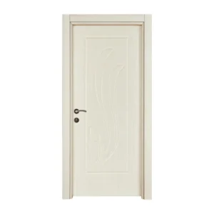 Light ash wood interior door featuring a subtle, elegant tulip relief design.