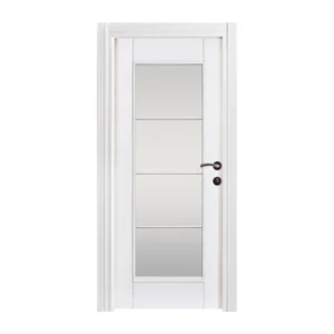 Elegant white exterior door named Madra Karolajlı featuring classic panel design with glass elements, offering a sophisticated entryway