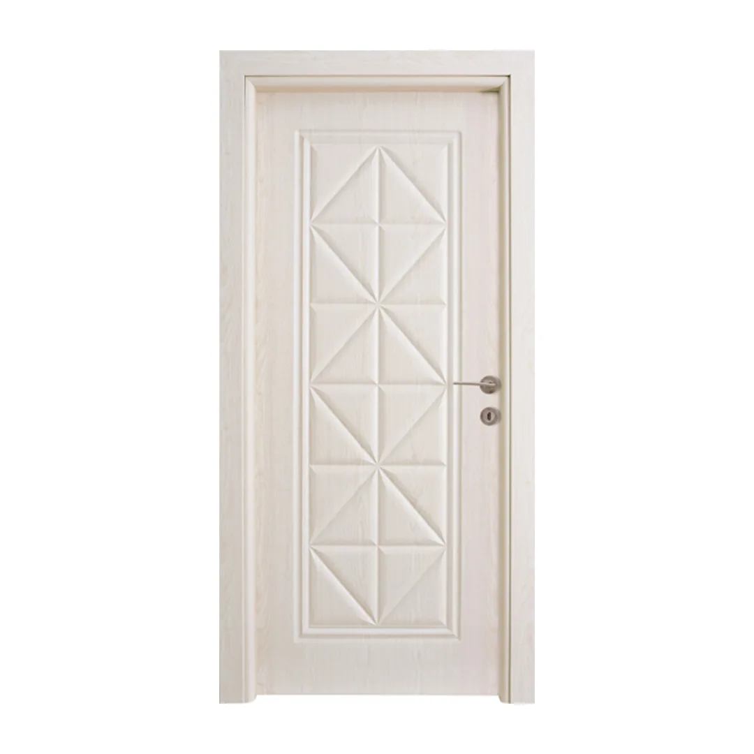 Power International Export 6 A wooden door with a modern baklava geometric design, showcasing a blend of traditional patterns and contemporary craftsmanship.