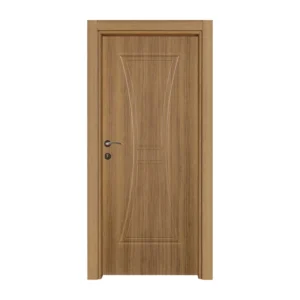 Elegant Vazo wooden door with a geometric glass design.

