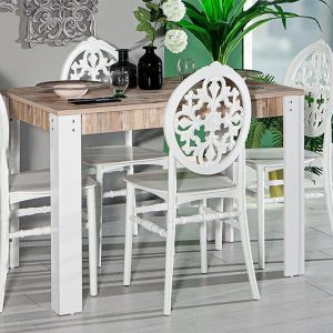 Grade Table - 4 Venus Chairs - White