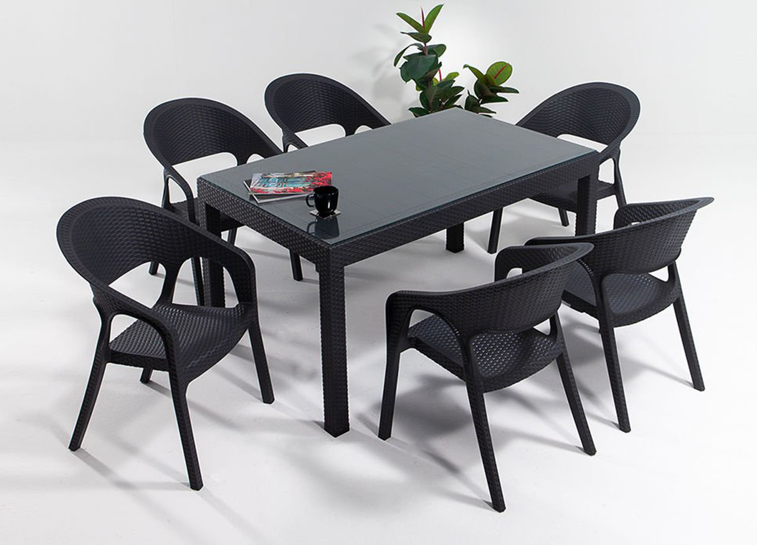 Большой стеклянный столовый набор Garden