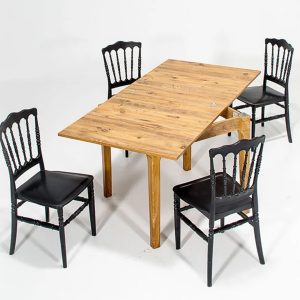Asos (Walnut) Miray Kitchen Table Set -Black
