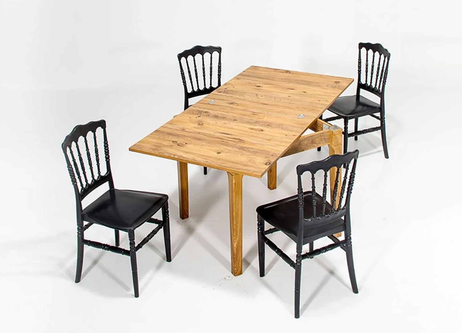 Asos (Walnut) Miray Kitchen Table Set -Black
