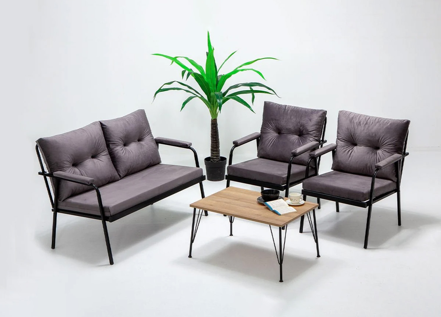 Riva Garden Balcony Seating Group with Coffee Table